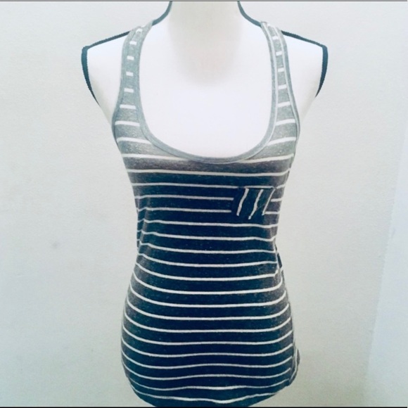 Marika Tek Dry-Wik Performance Wear Gray Striped Tank - Picture 1 of 7
